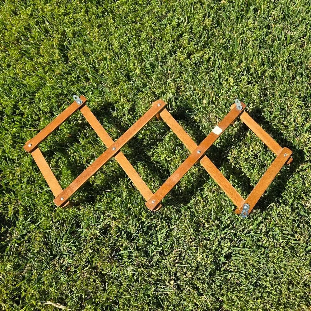 Vintage 10‎ Peg Accordion Wooden Wall Rack Coat Rack